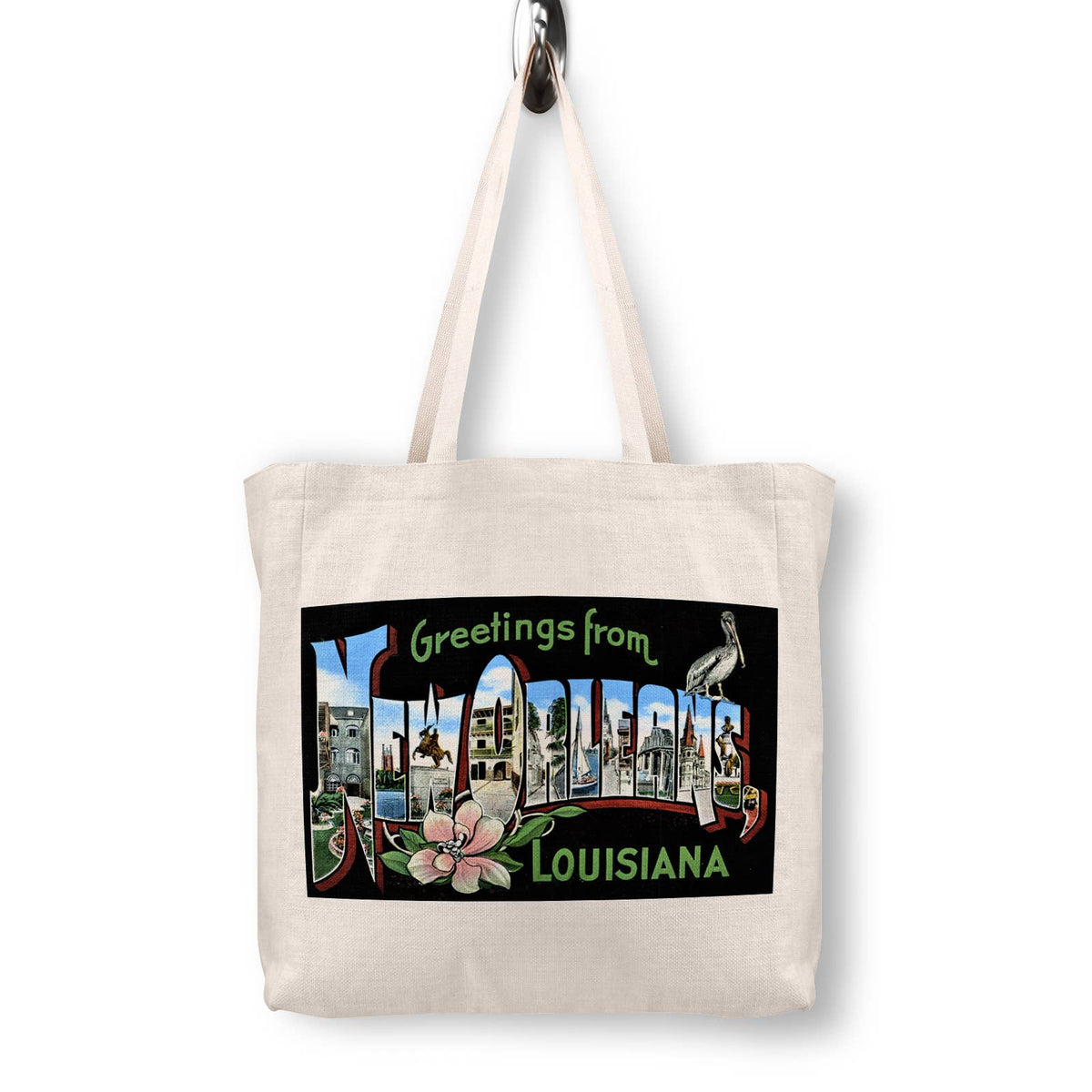 New Orleans Louisiana Vintage Postcard Canvas Tote Bag
