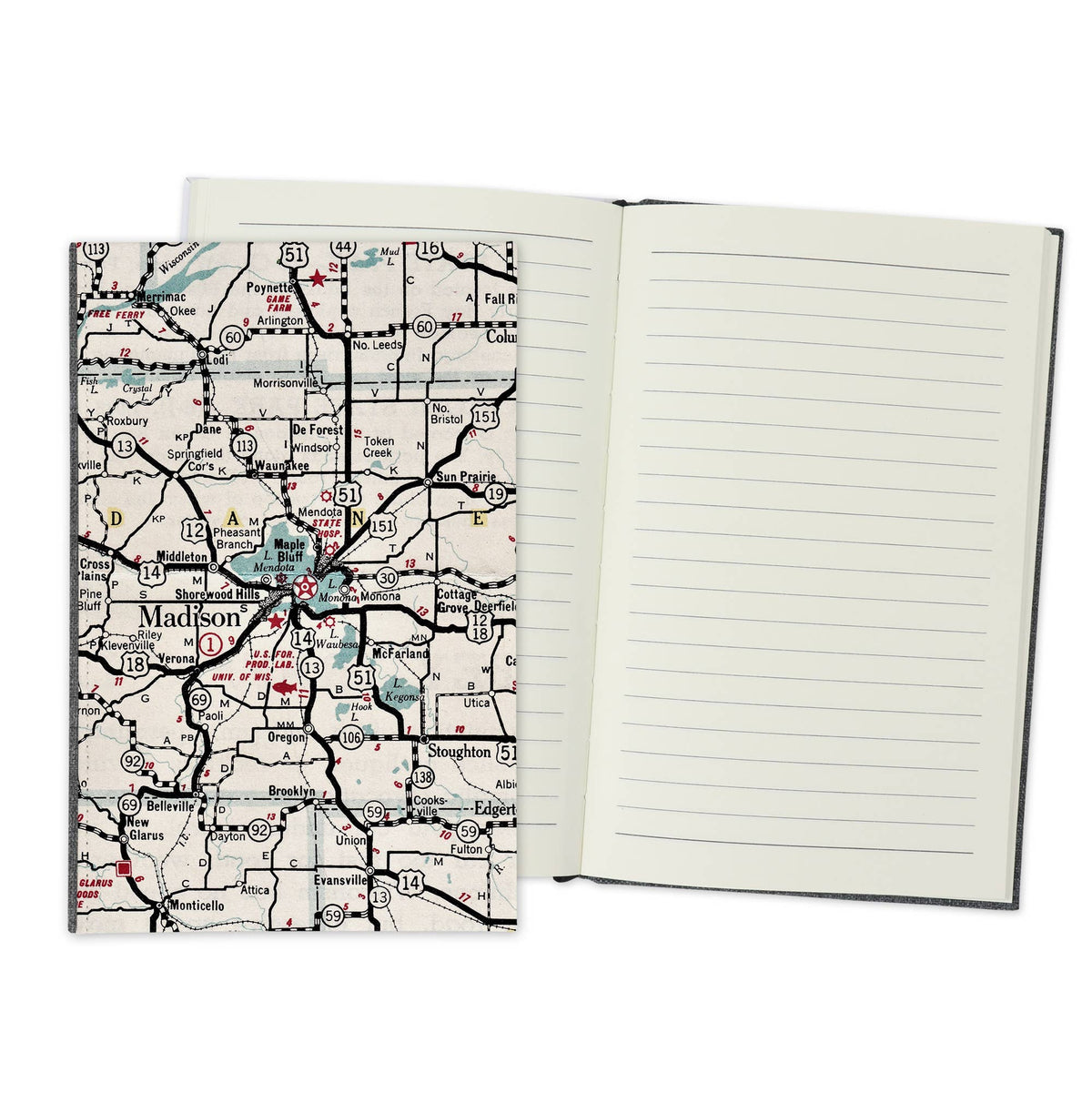 Madison Wisconsin Vintage Map Travel Journal