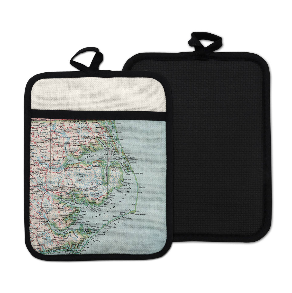 Outer Banks North Carolina vintage map hot pad