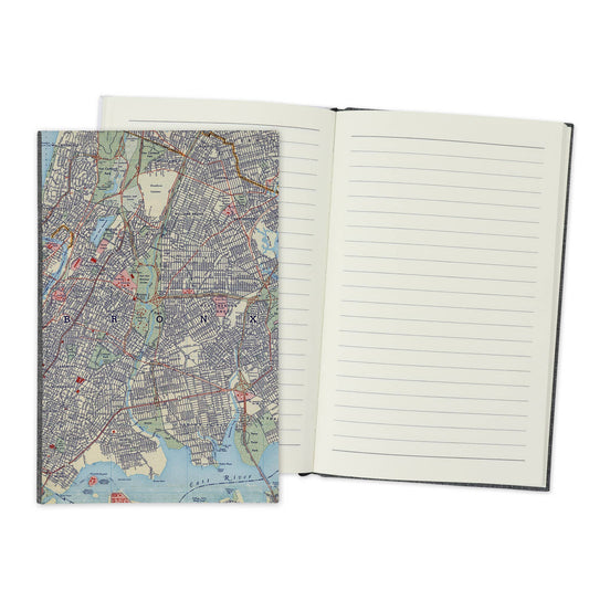 Bronx New York Vintage Map Travel Journal