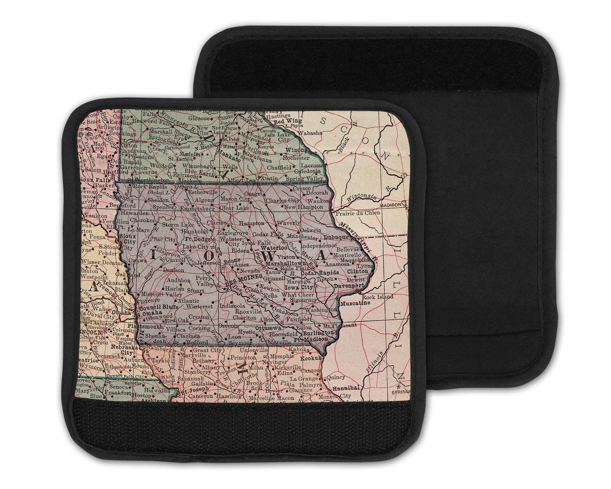 Iowa Map Suitcase Spotter Luggage Handle Wrap