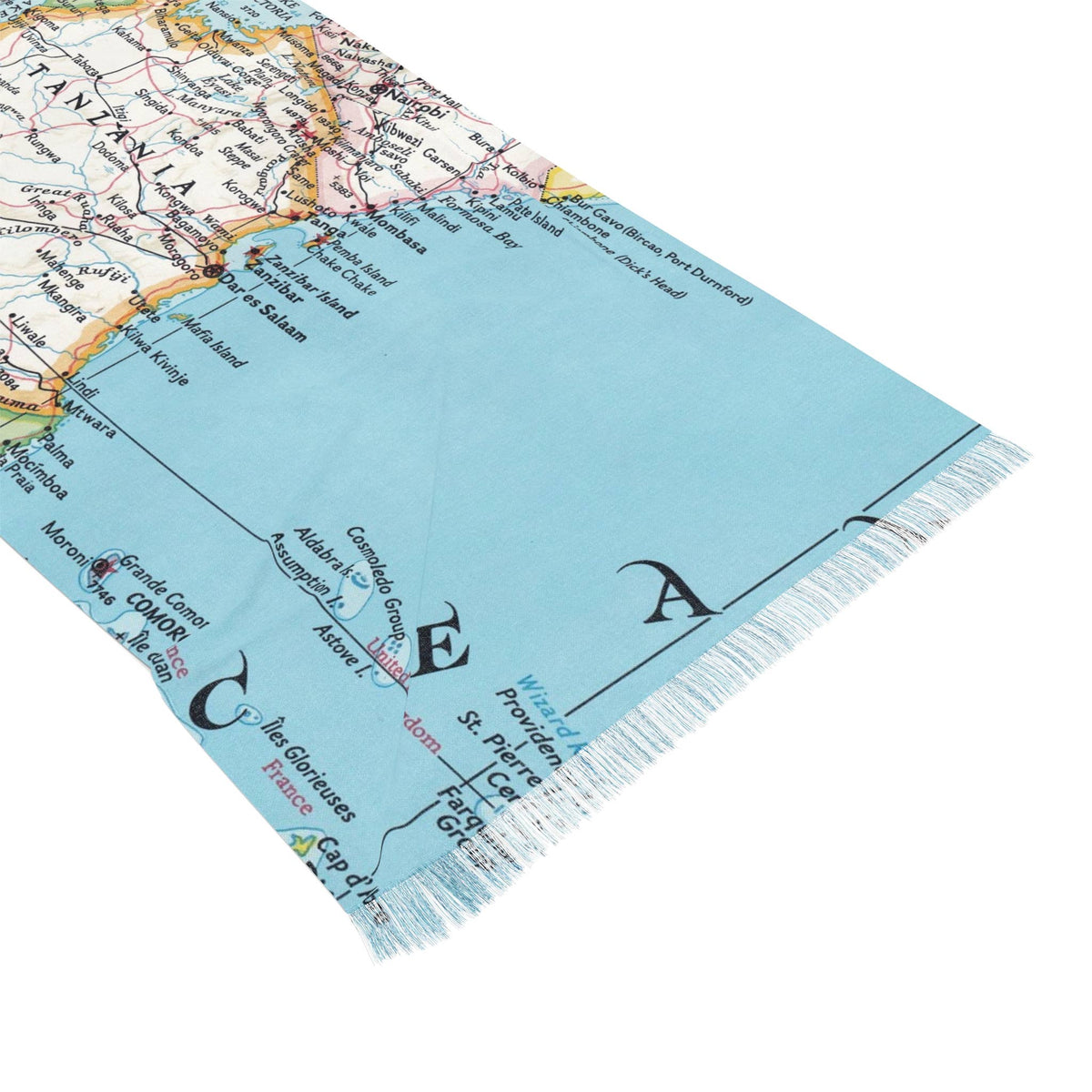 Tanzania Africa Map Travel Scarf view 4