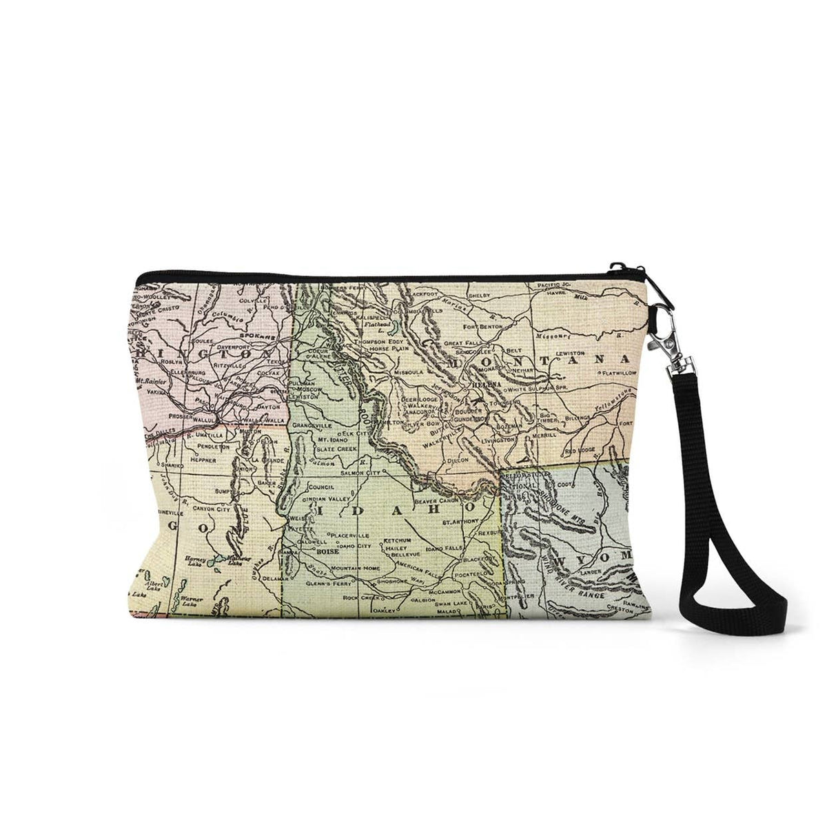 Idaho map wristlet travel pouch