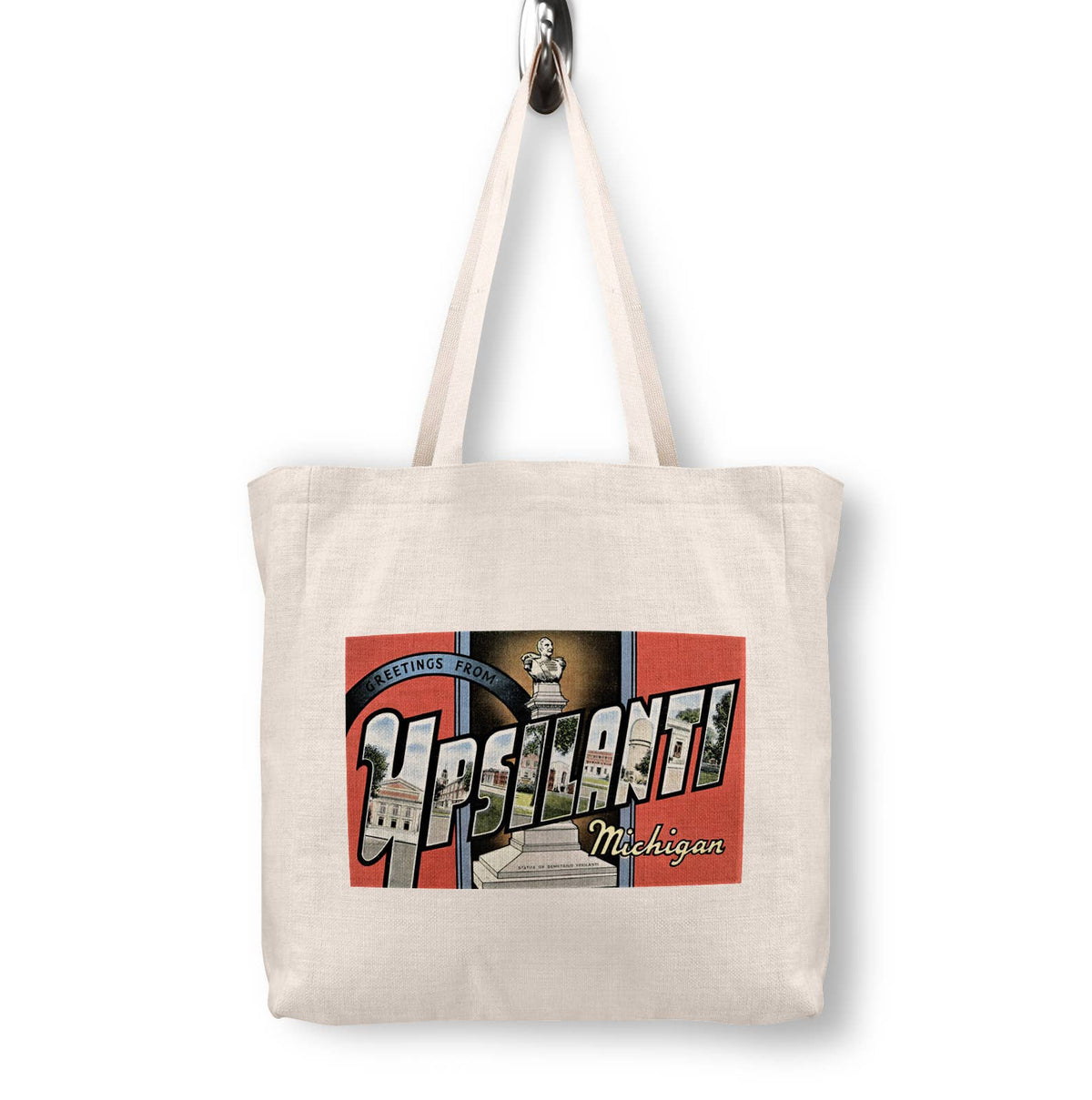 Ypsilanti Michigan Vintage Postcard Canvas Tote Bag