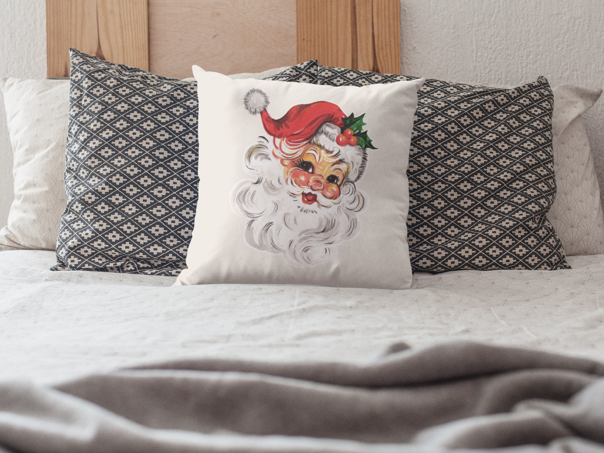 Vintage Santa christmas throw pillow