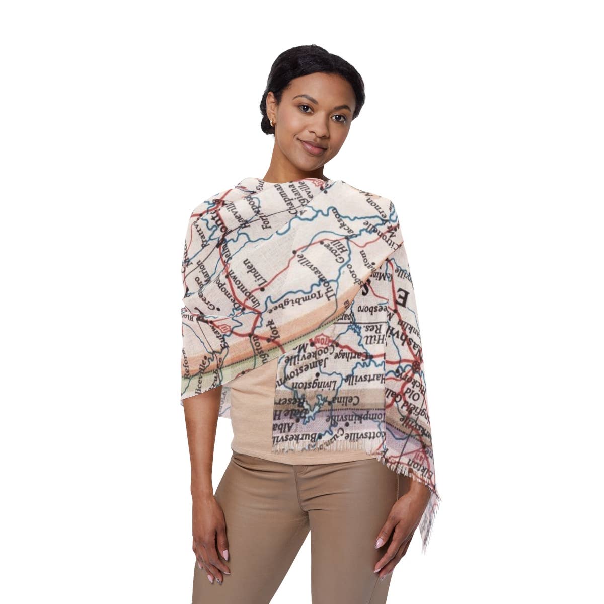 Alabama Map Travel Scarf view 4