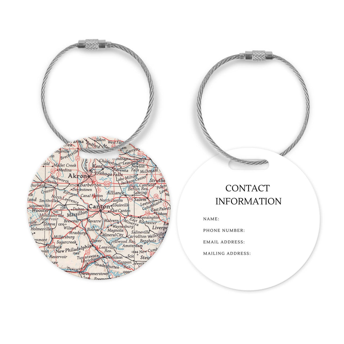 Canton Ohio Map Luggage Tag