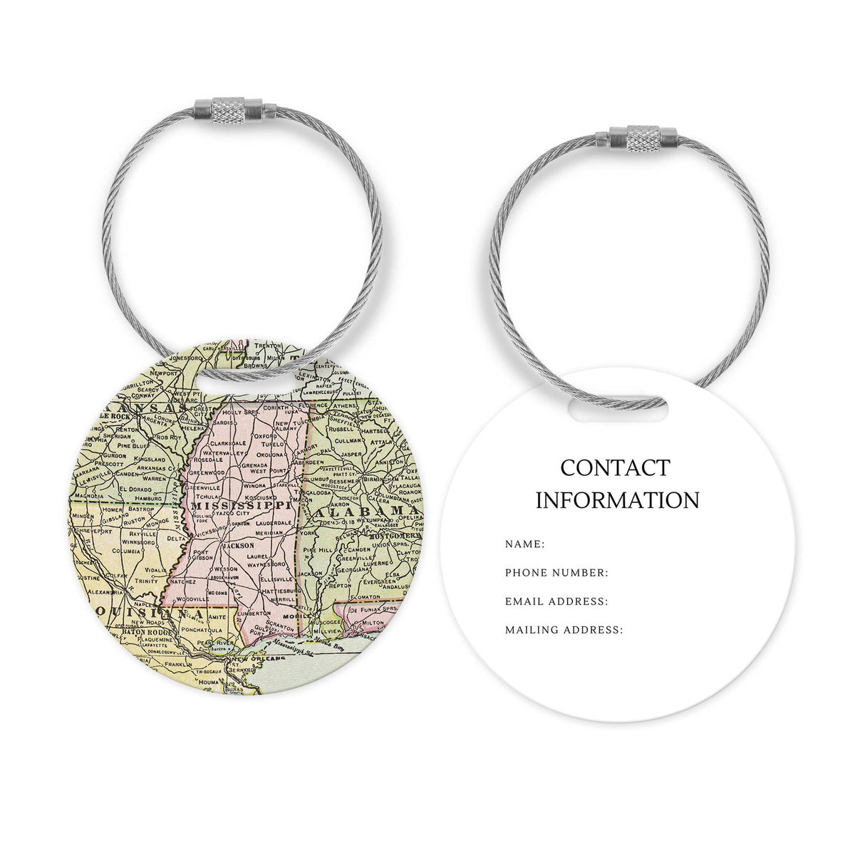 Mississippi Map Luggage Tag
