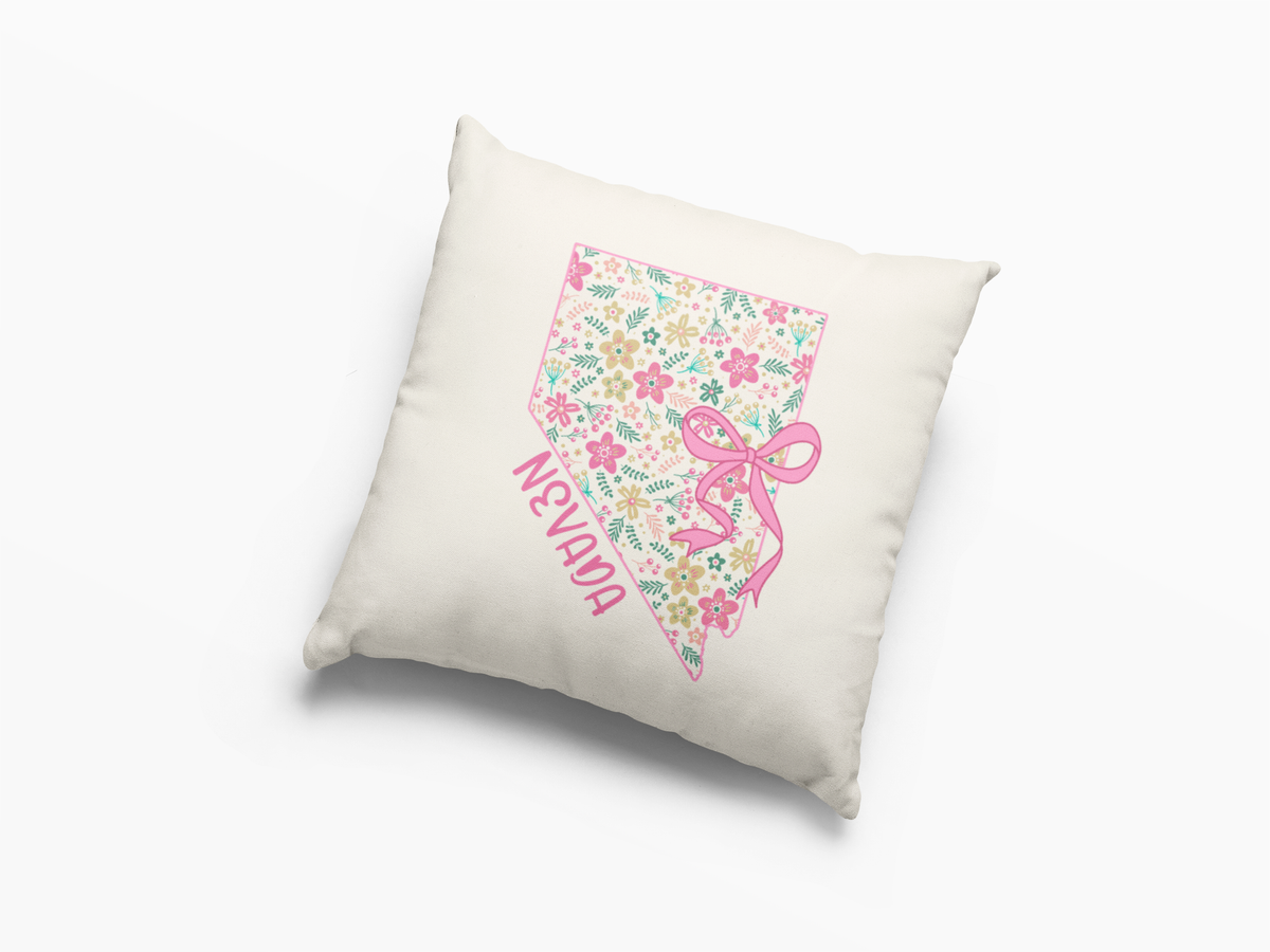 Nevada coquette floral bow throw pillow