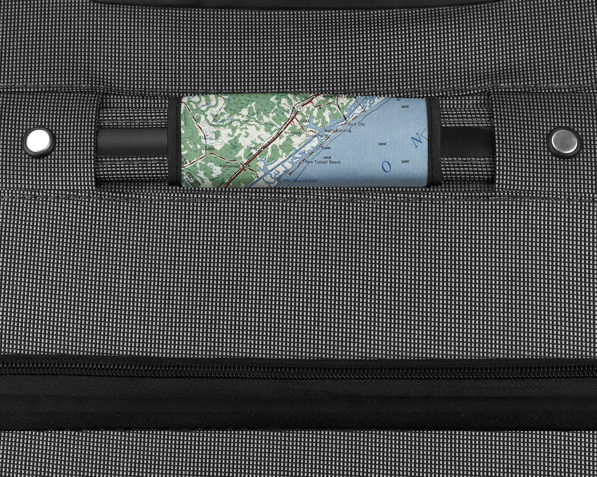 Topsail Island Map Suitcase Spotter Luggage Handle Wrap view 2