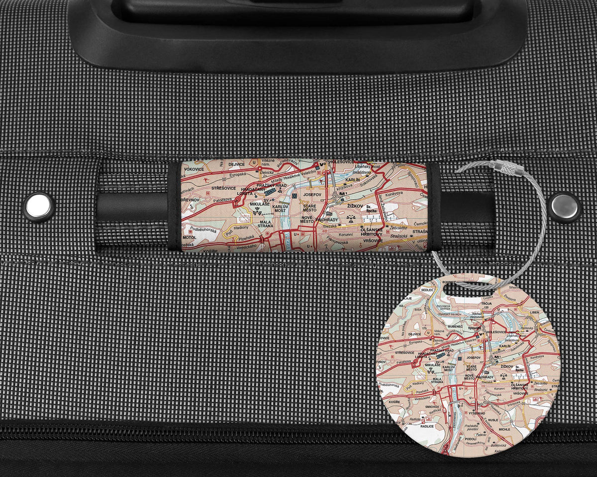 Prague Map Luggage Tag and Handle Wrap