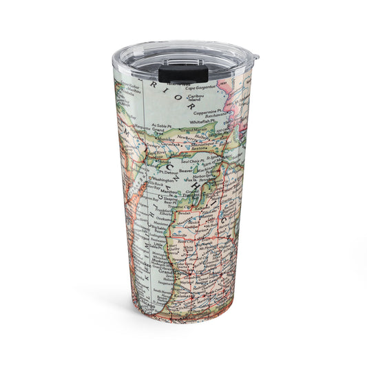 Michigan Vintage Map 20oz Insulated Tumbler