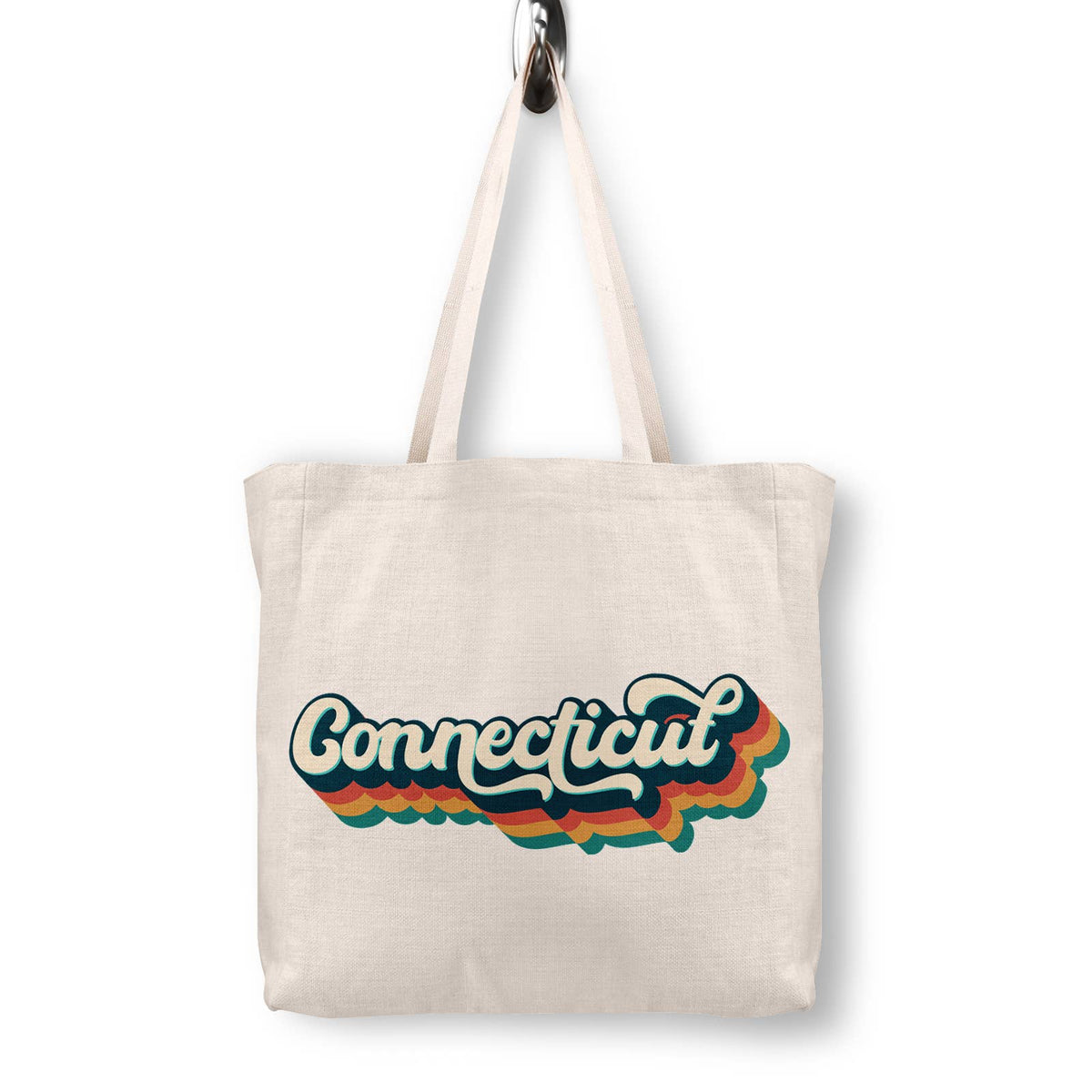 Retro Connecticut Canvas Tote Bag