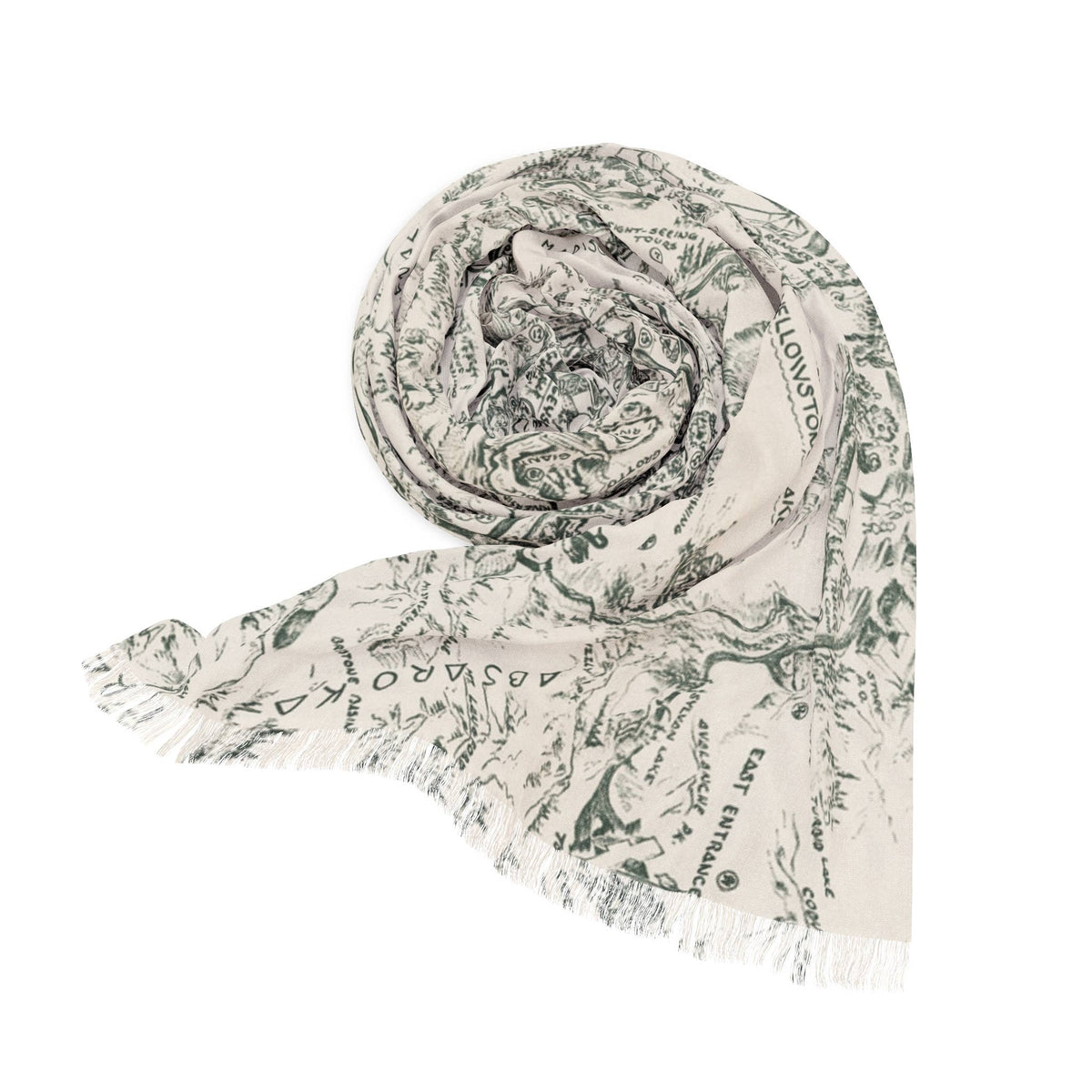 Yellowstone National Park Map Travel Scarf view 3