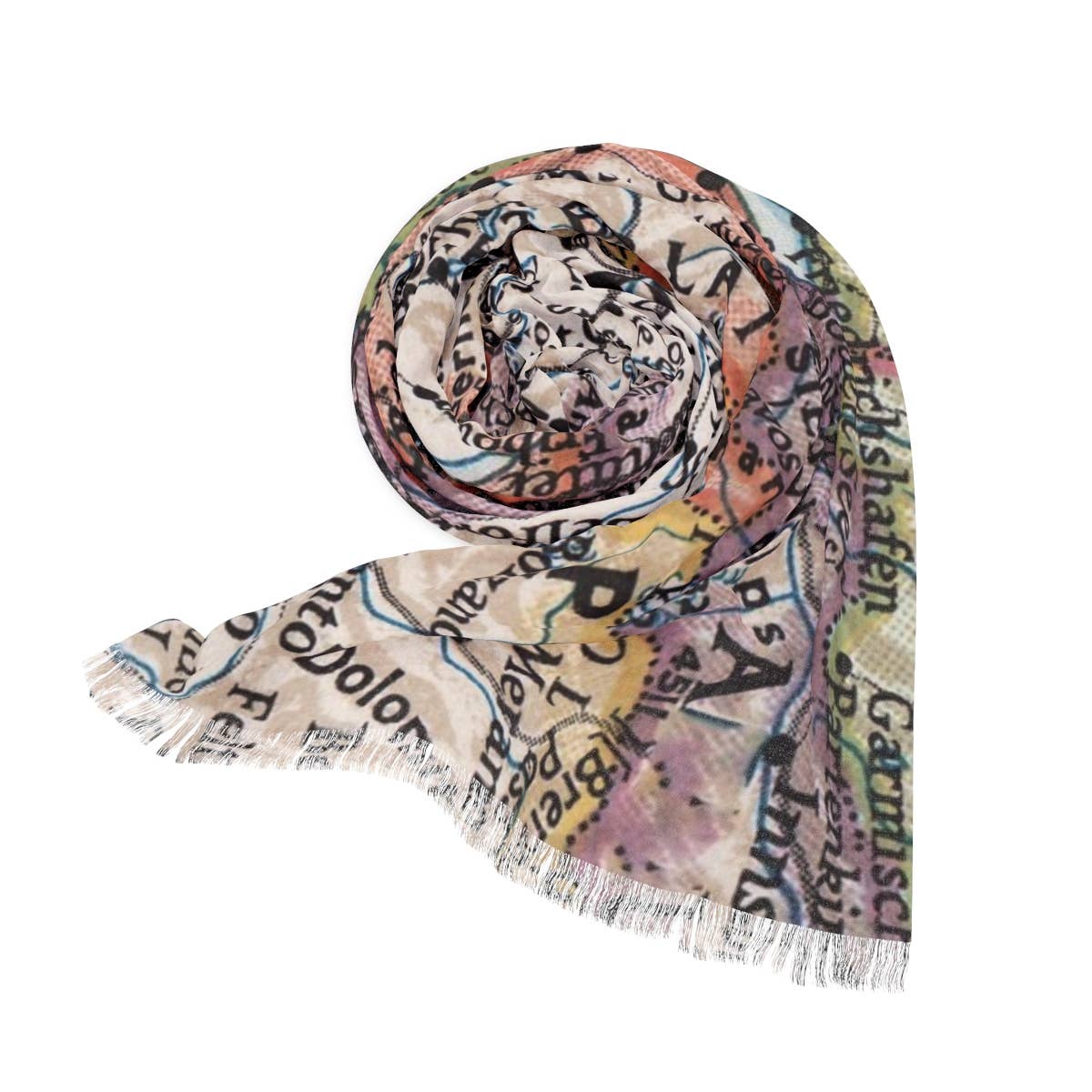 Switzerland Map Travel Scarf
