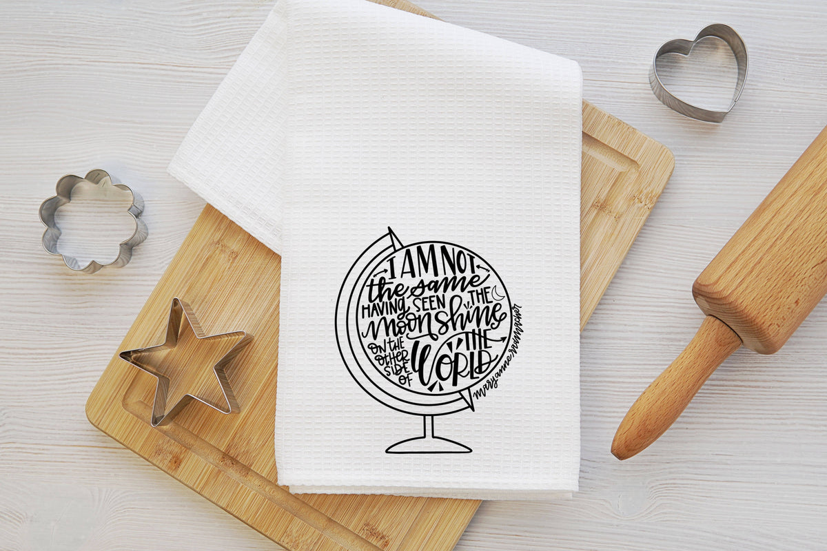 Wanderlust Traveler tea towel