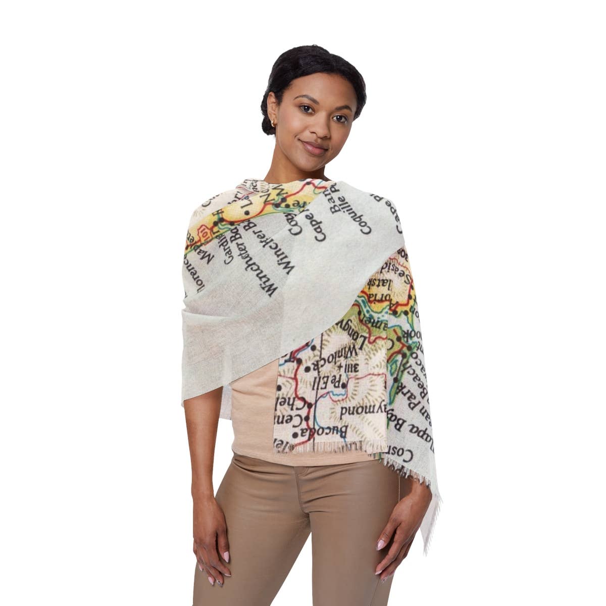 Oregon Coast Map Travel Scarf view 3