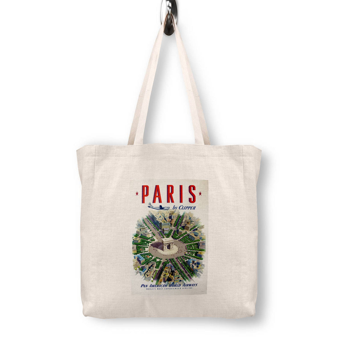 Paris Vintage Travel Poster Canvas Tote Bag