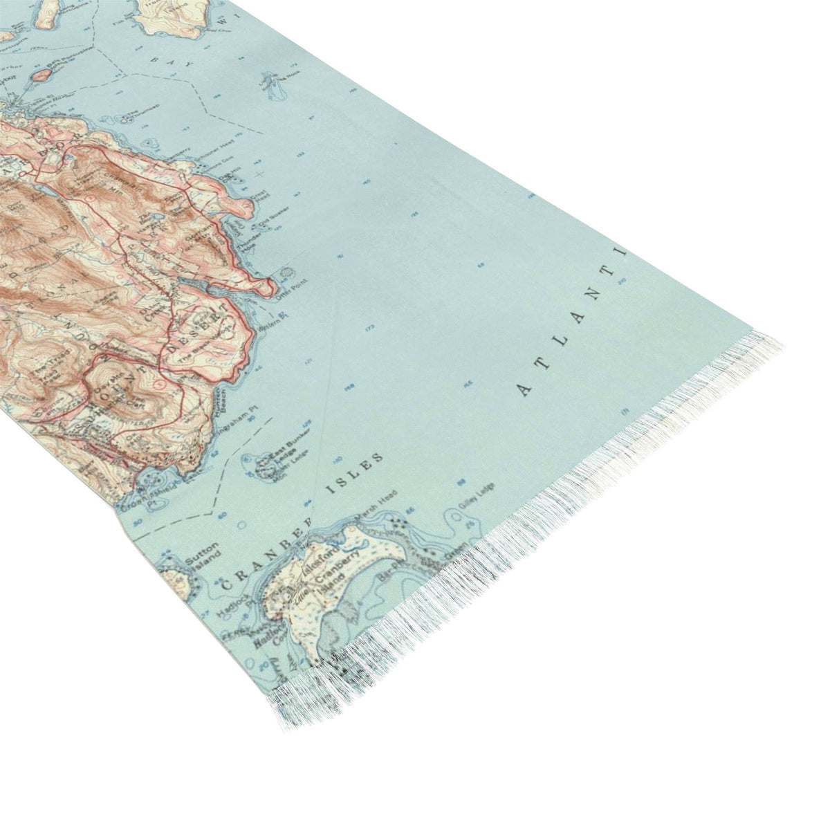 Bar Harbor Maine Acadia National Park Map Travel Scarf view 4