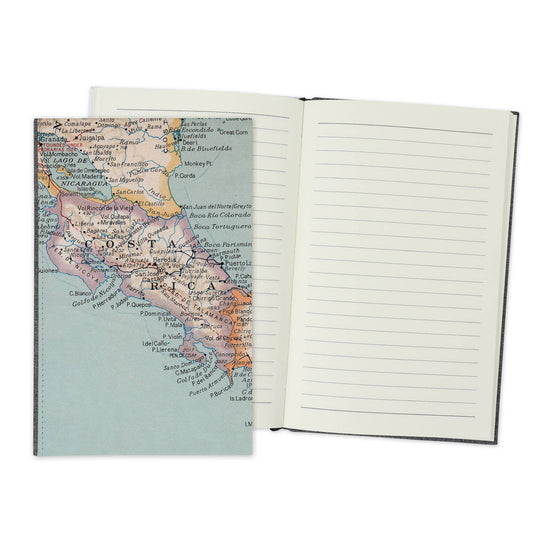 Costa Rica Vintage Map Travel Journal