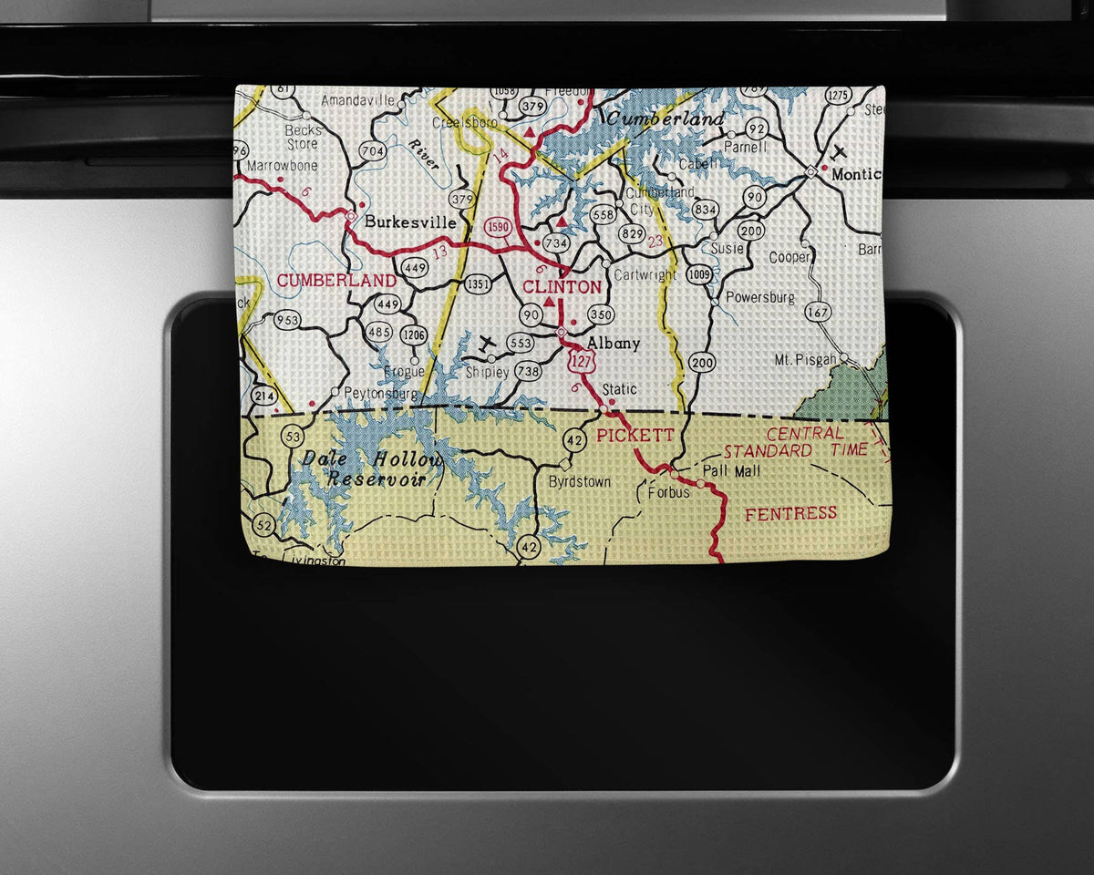 Albany Kentucky map tea towel