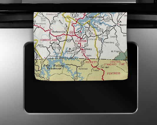 Albany Kentucky map tea towel