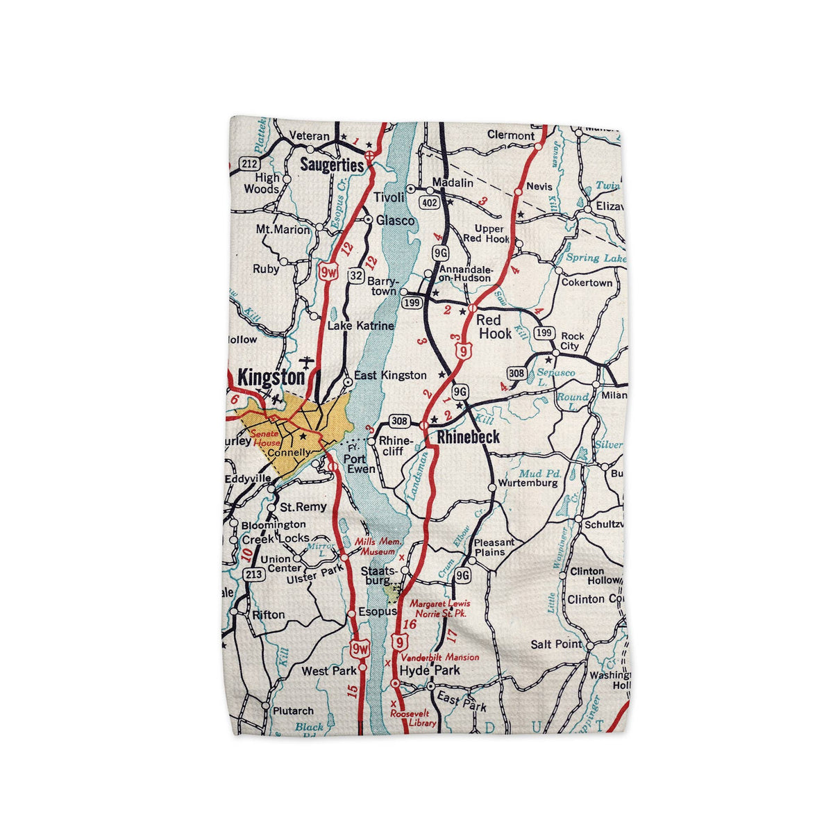 Rhinebeck New York map tea towel