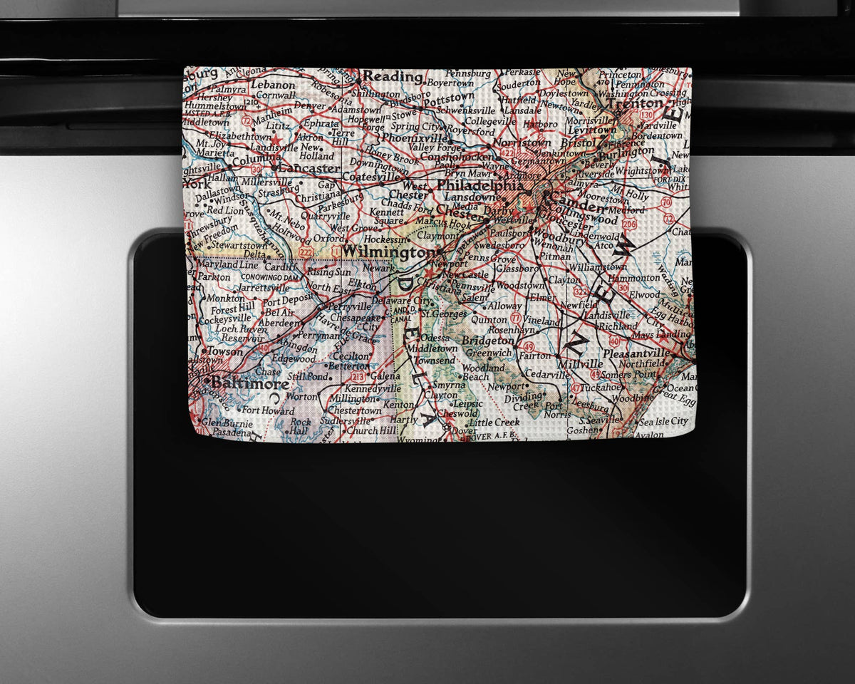 Wilmington Delaware map tea towel