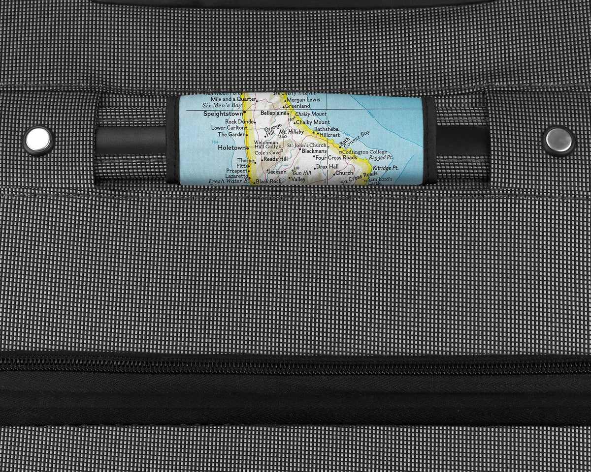 Barbados Map Luggage Tag and Handle Wrap view 2