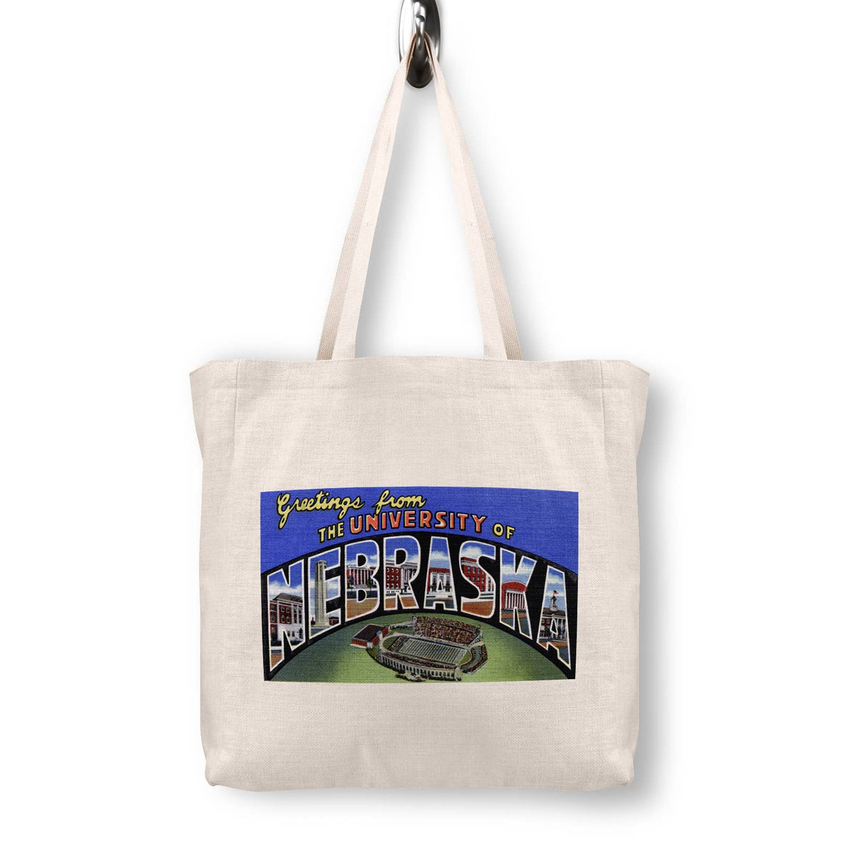 University of Nebraska Vintage Postcard Canvas Tote Bag
