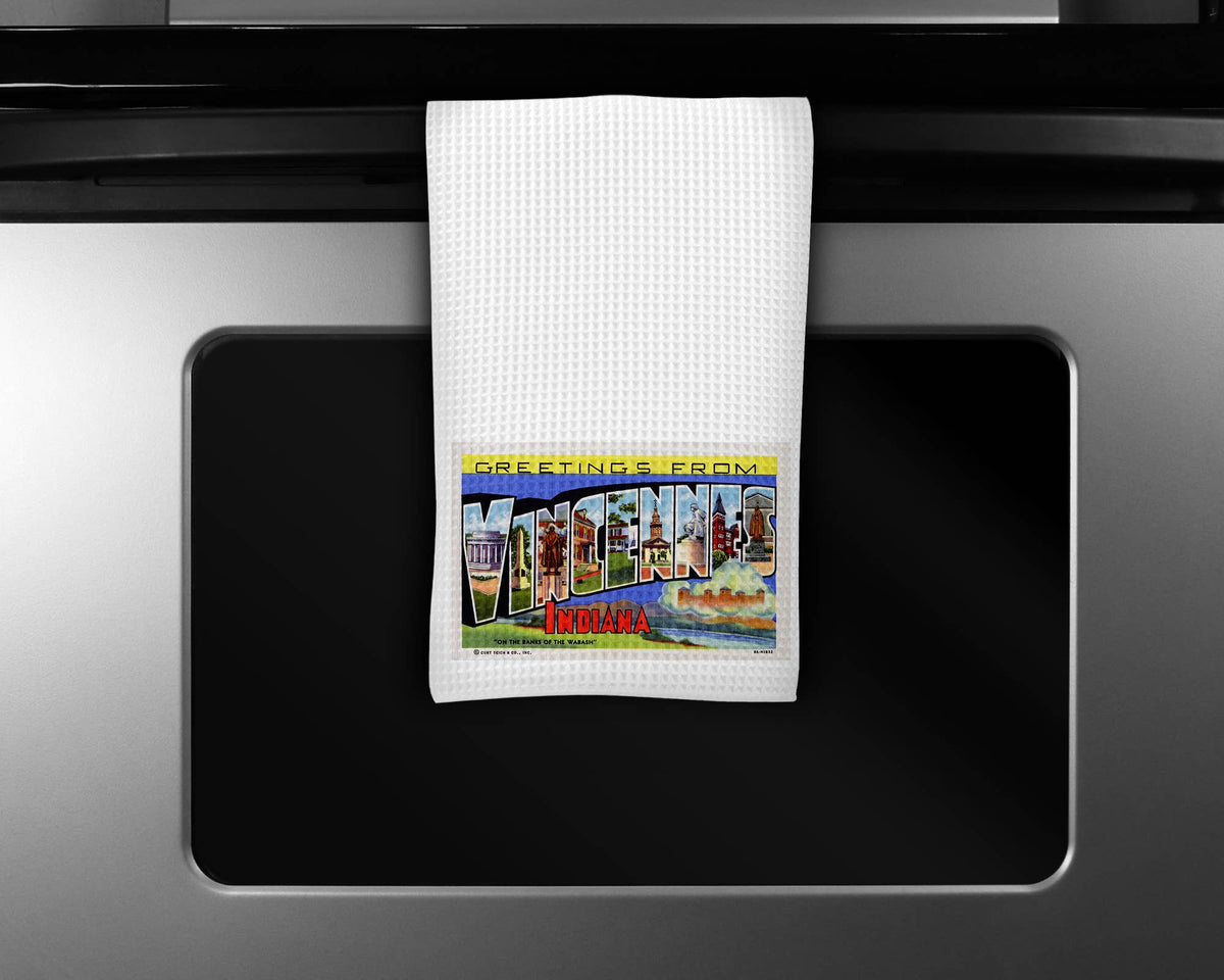 Vincennes Indiana map tea towel