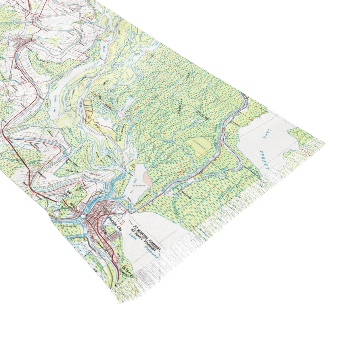 Franklin Louisiana Map Travel Scarf view 3