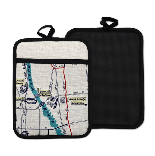 Yankee Stadium New York vintage map hot pad