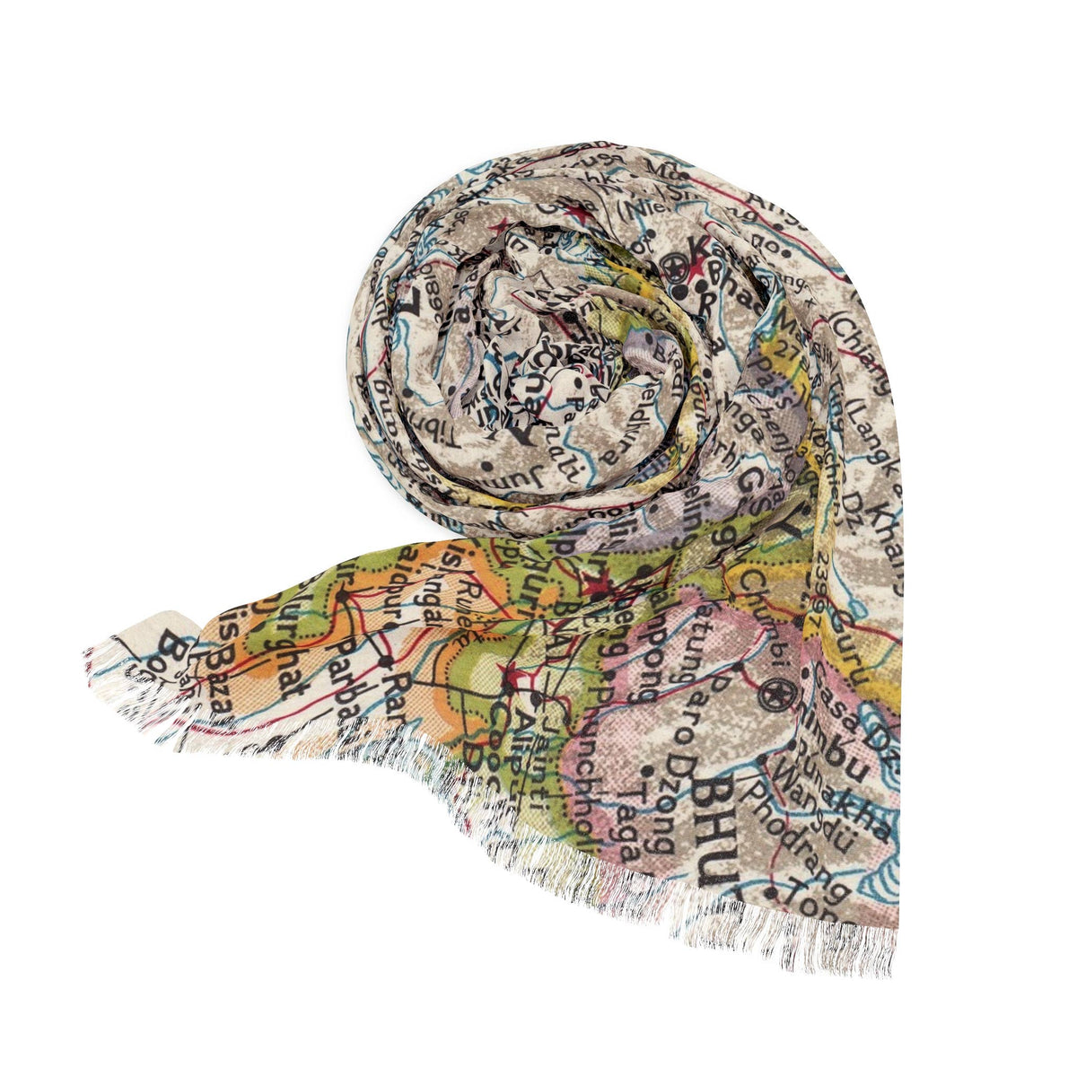 Nepal Map Travel Scarf