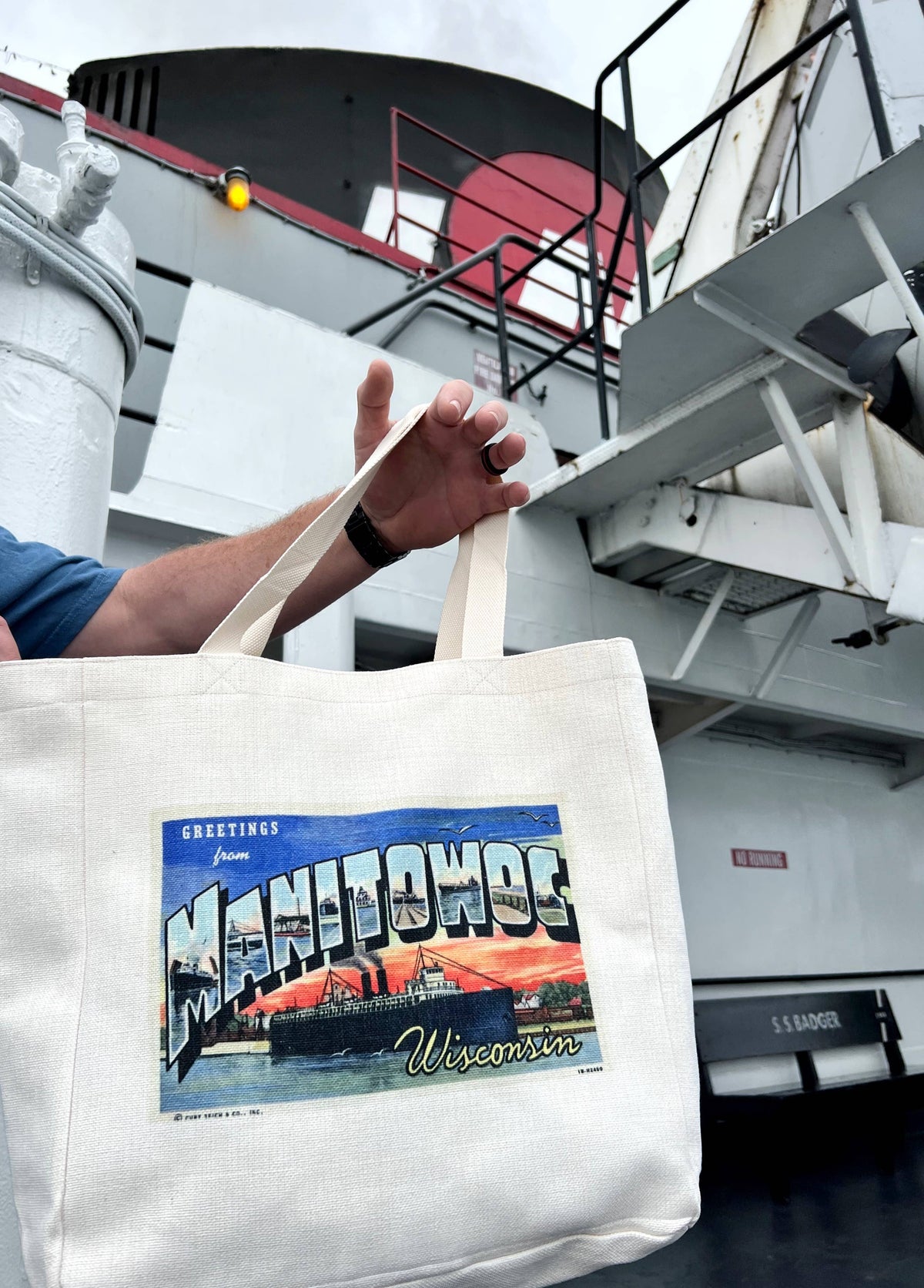 Manitowoc Wisconsin canvas tote bag