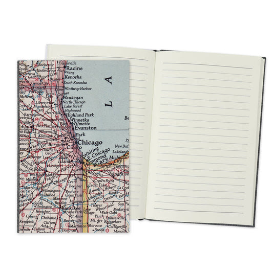 Chicago Illinois Vintage Map Guest Book Journal