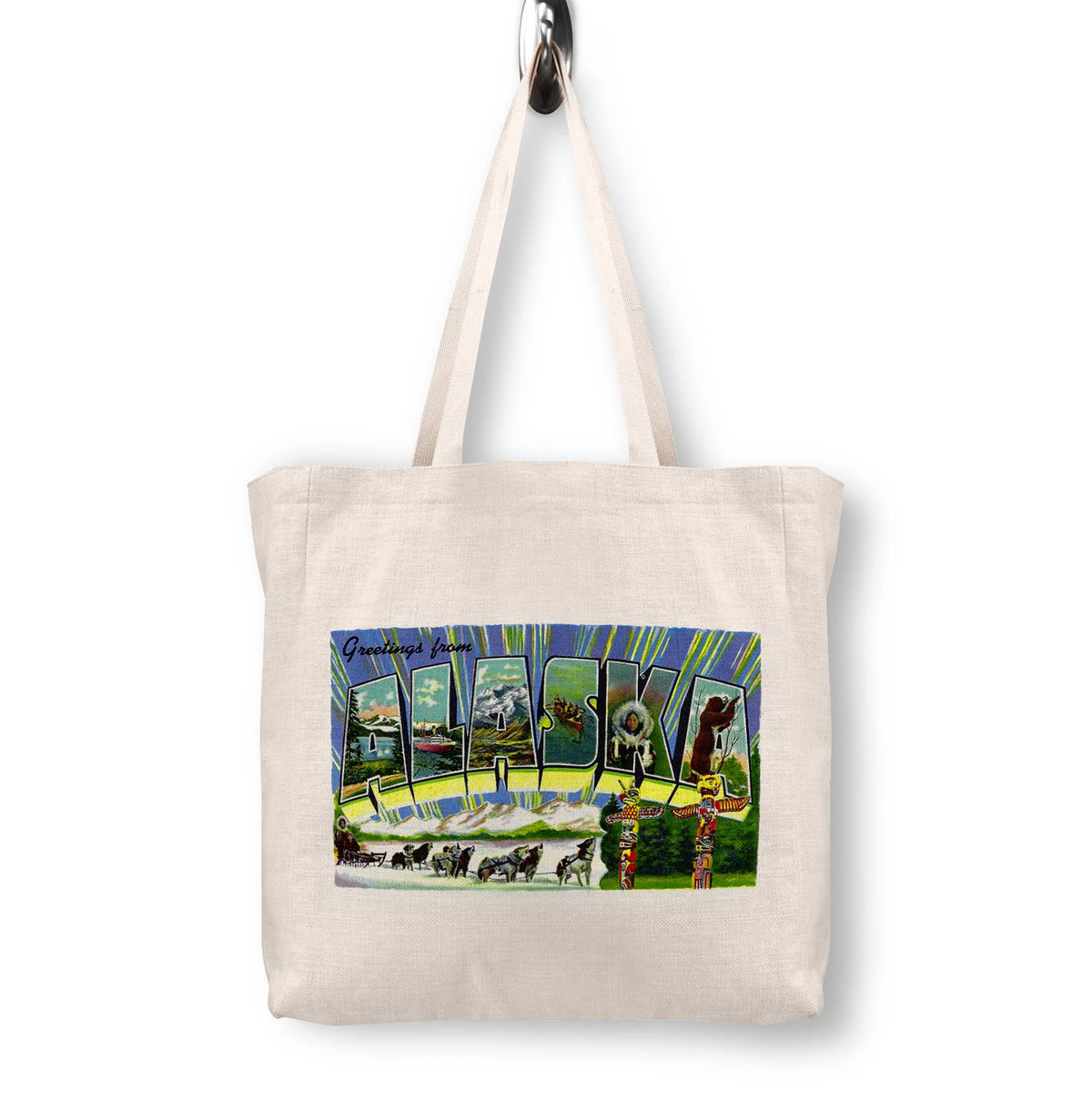Alaska Vintage Postcard Canvas Tote Bag