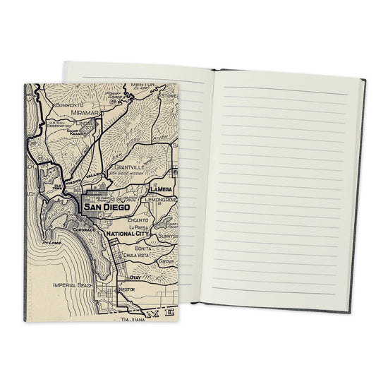 San Diego California Vintage Map Travel Journal