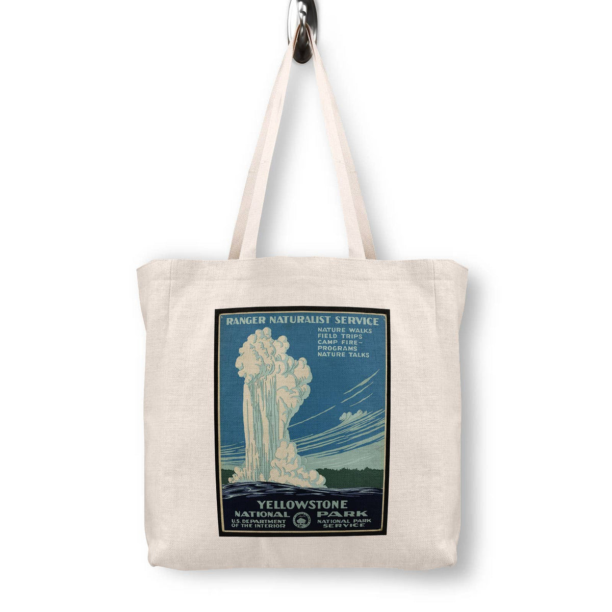 Yellowstone National Park Vintage Travel Poster Canvas Tote Bag