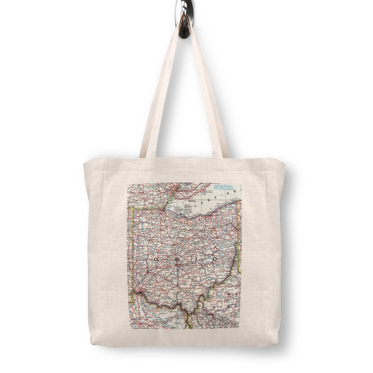 Ohio Vintage Map Canvas Tote Bag