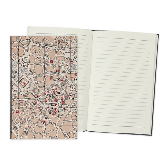 Milan Italy Vintage Map Travel Journal