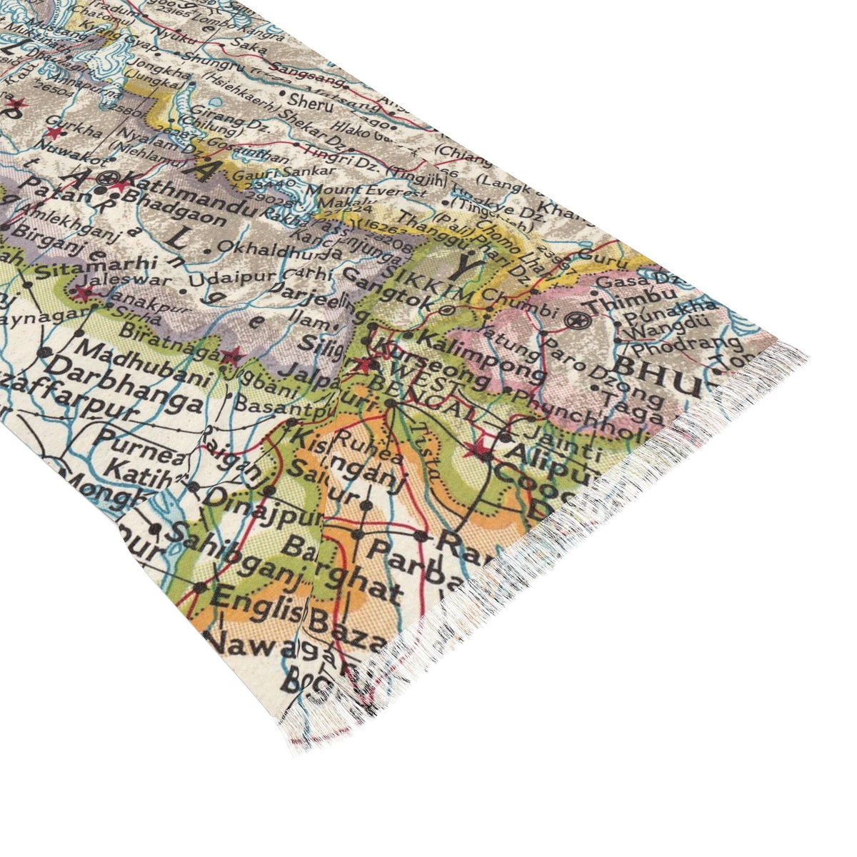 Nepal Map Travel Scarf view 3