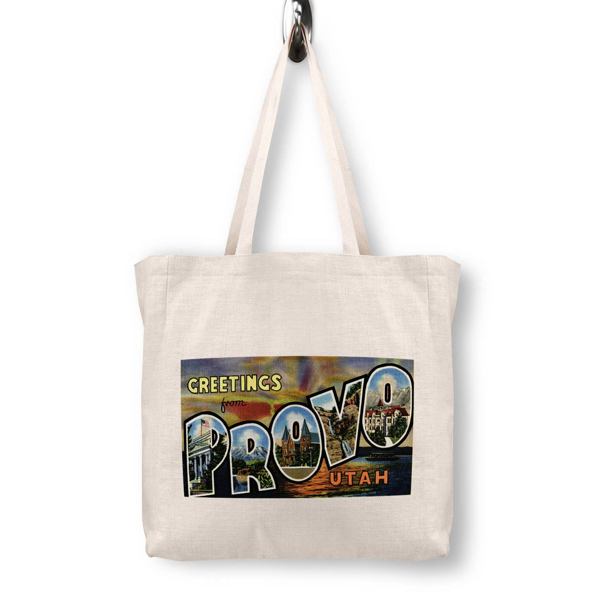 Provo Utah Vintage Postcard Canvas Tote Bag