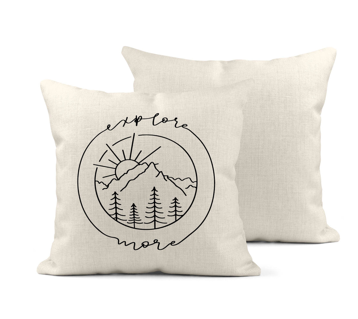 Explore More mountain camping throw pillow