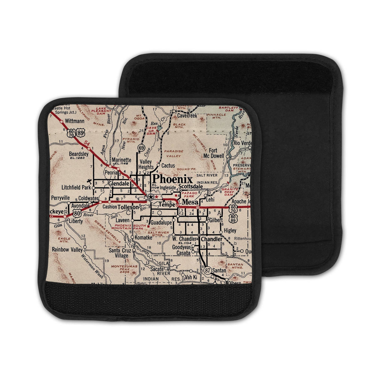 Phoenix Arizona Map Luggage Tag and Handle Wrap view 3