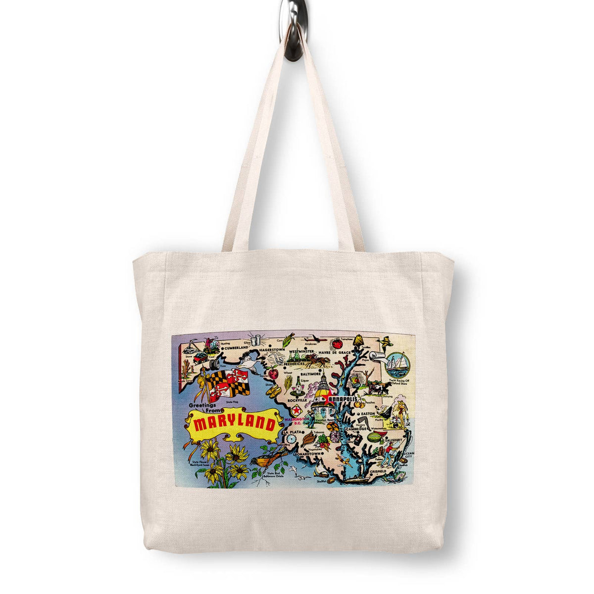 Maryland Vintage Postcard Canvas Tote Bag
