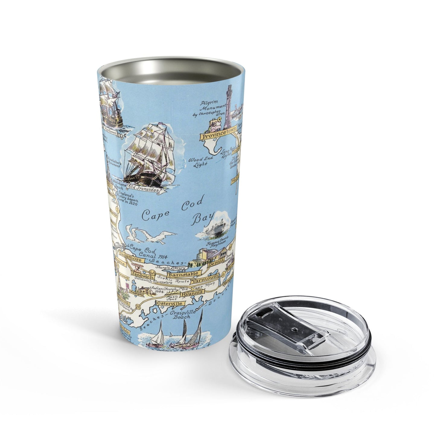 Cape Cod Massachusetts Vintage Map 20oz Insulated Tumbler