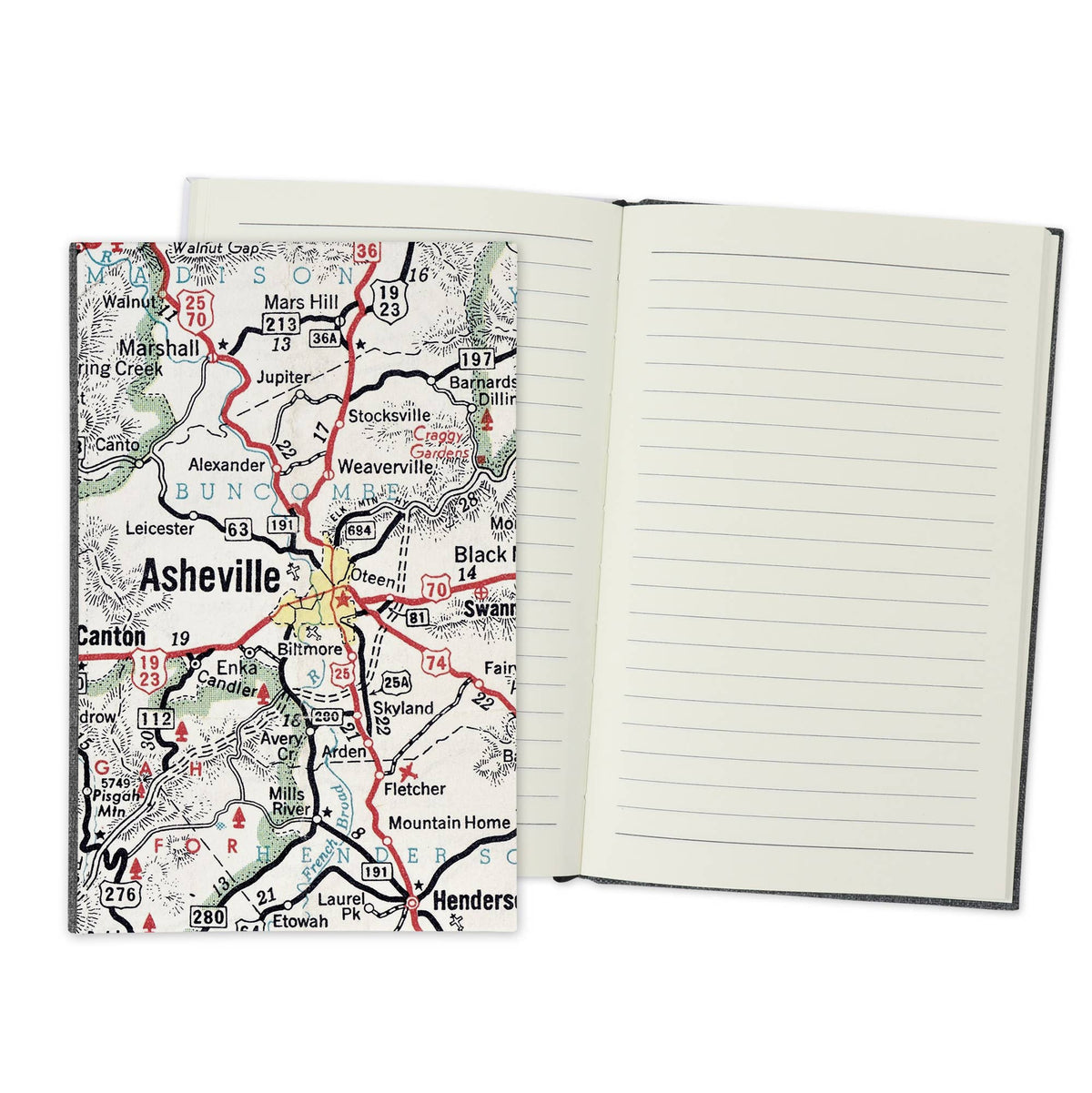 Asheville North Carolina Vintage Map Travel Journal