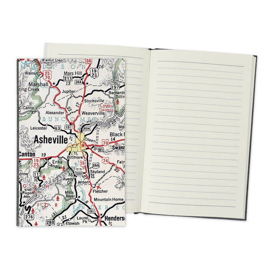 Asheville North Carolina Vintage Map Travel Journal