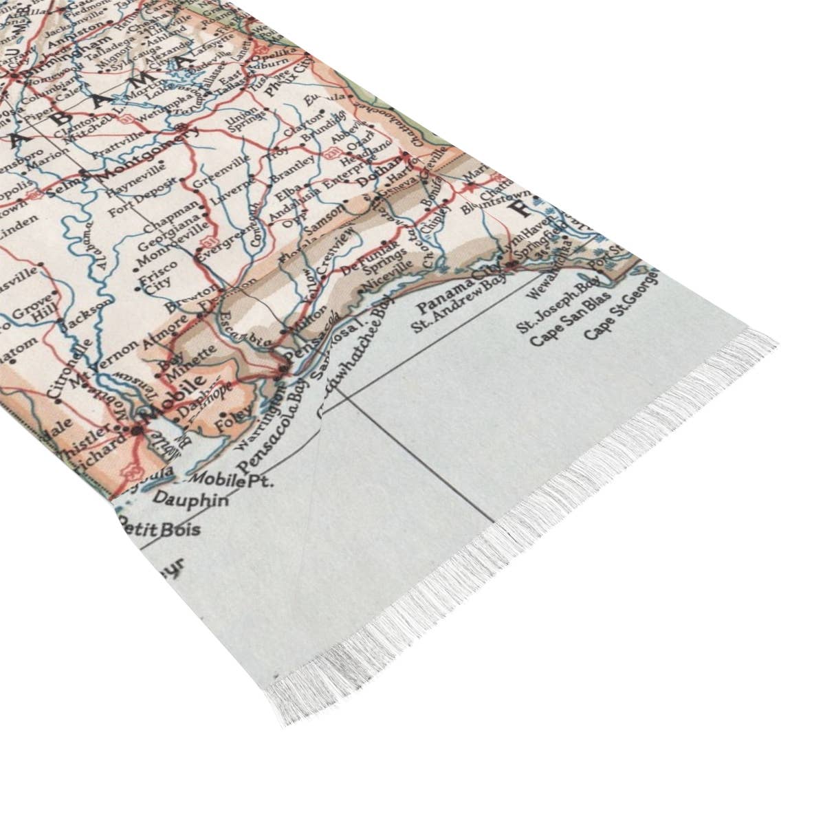 Alabama Map Travel Scarf view 2